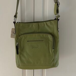 Fossil Green Leather Crossbody Bag NWT